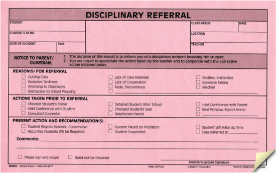 acorn sccpss district forms disciplinary referral form