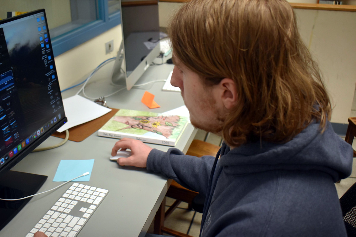 Student on computer