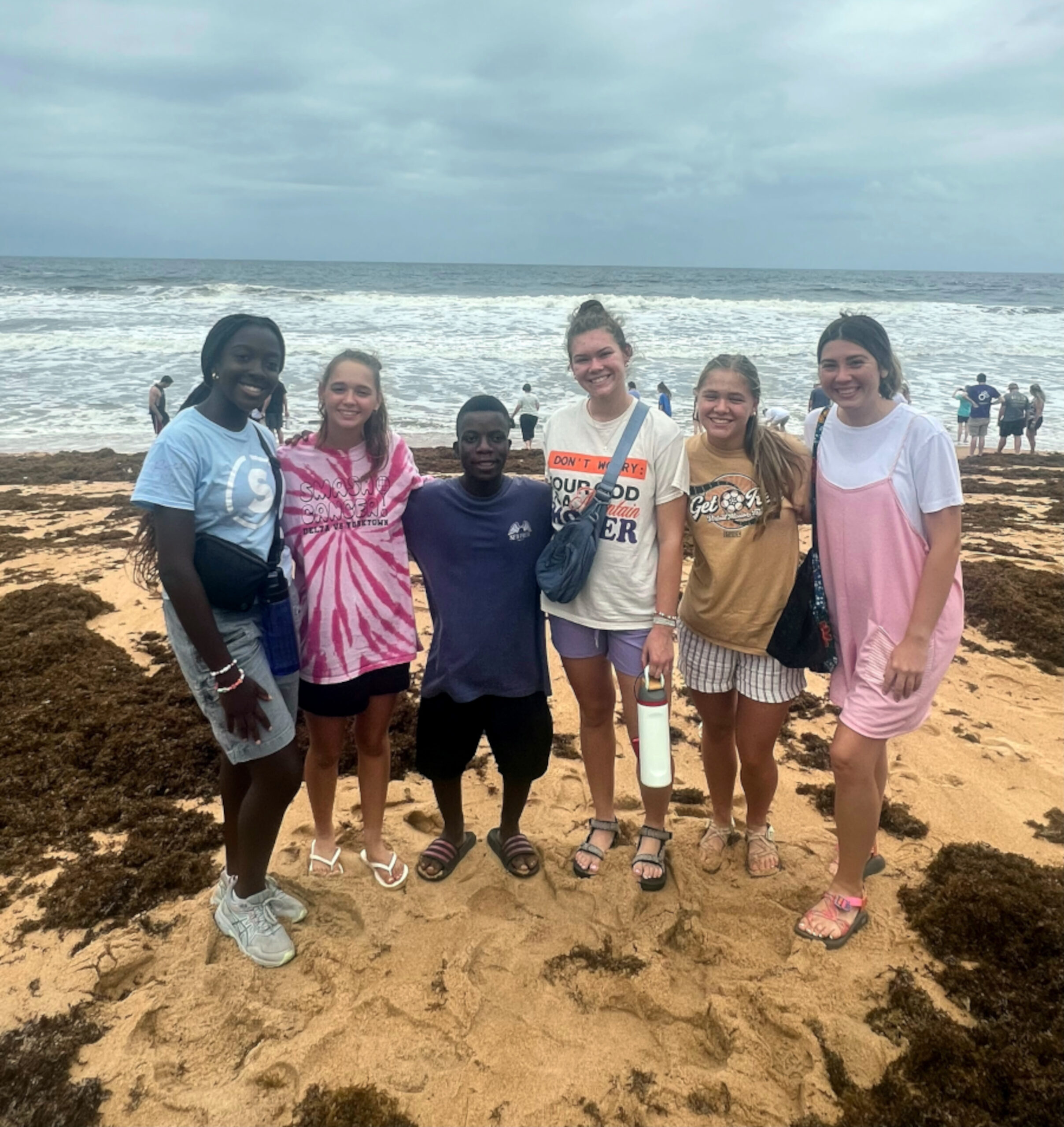 Students at beach