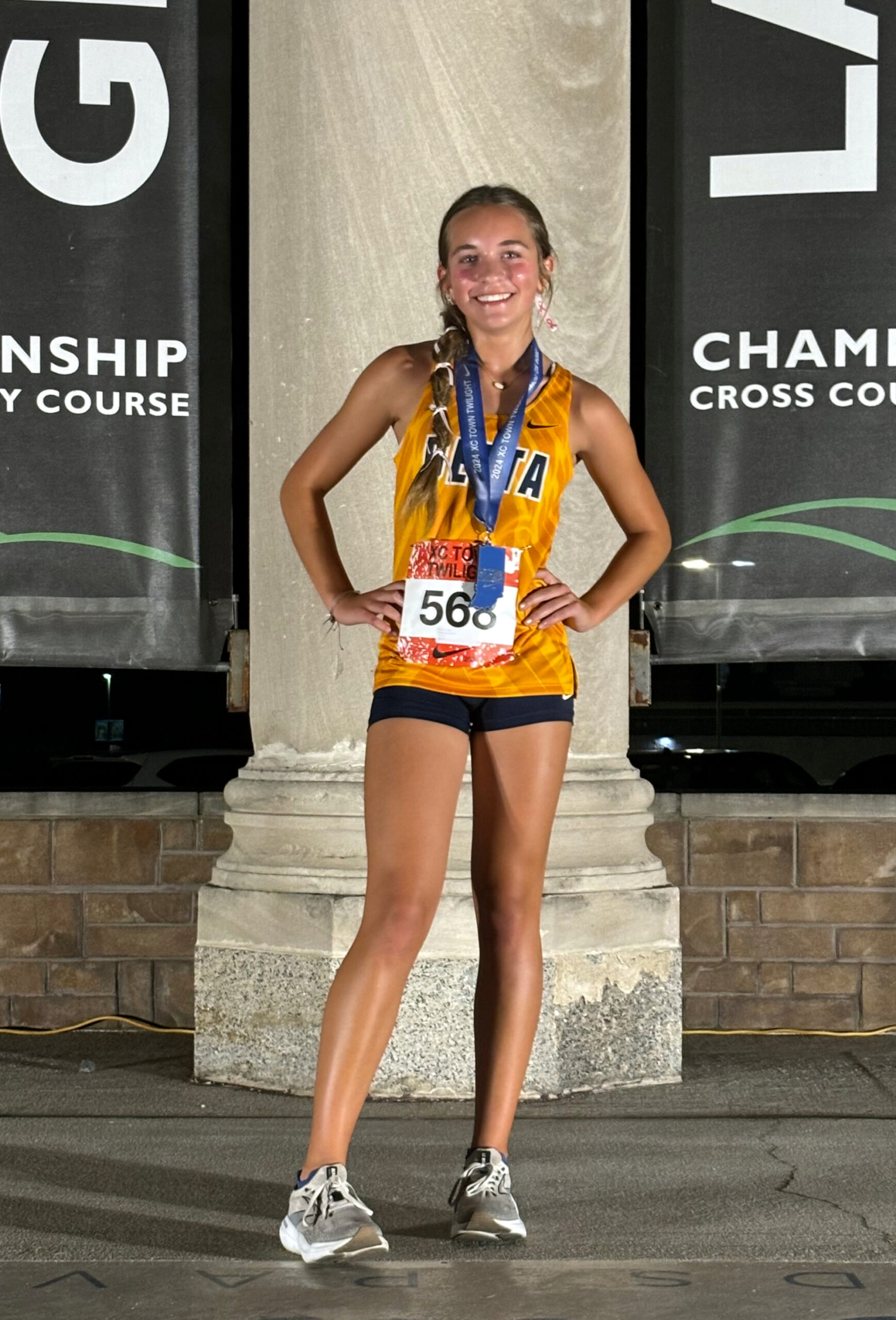 Runner with medals