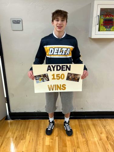 Ayden 150 wins sign