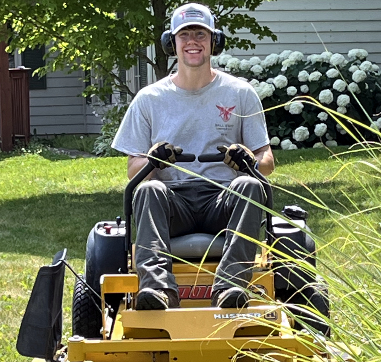 Marcus on mower