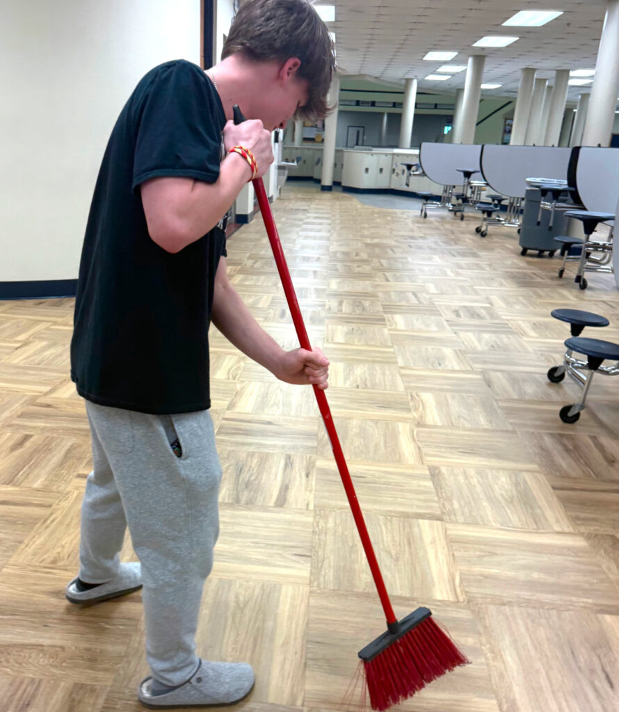 Sweeping the floor