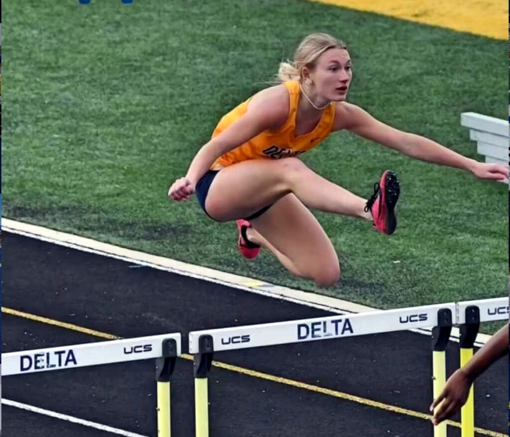 Leaping over hurdle